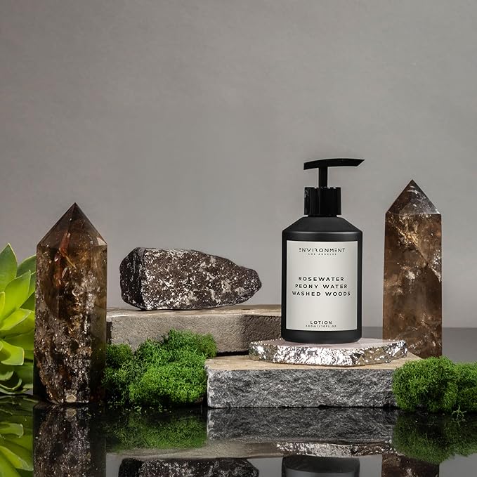 Stone Candles ENVIRONMENT Inspired by Designer Perfume IM L'Eau Lotion, 300ml Luxury Scented (Rosewater | Peony Water | Washed Woods) Bathroom Luxury, Men & Women High-End Body Hand Cream, Dry Skin-VivaGrace Women