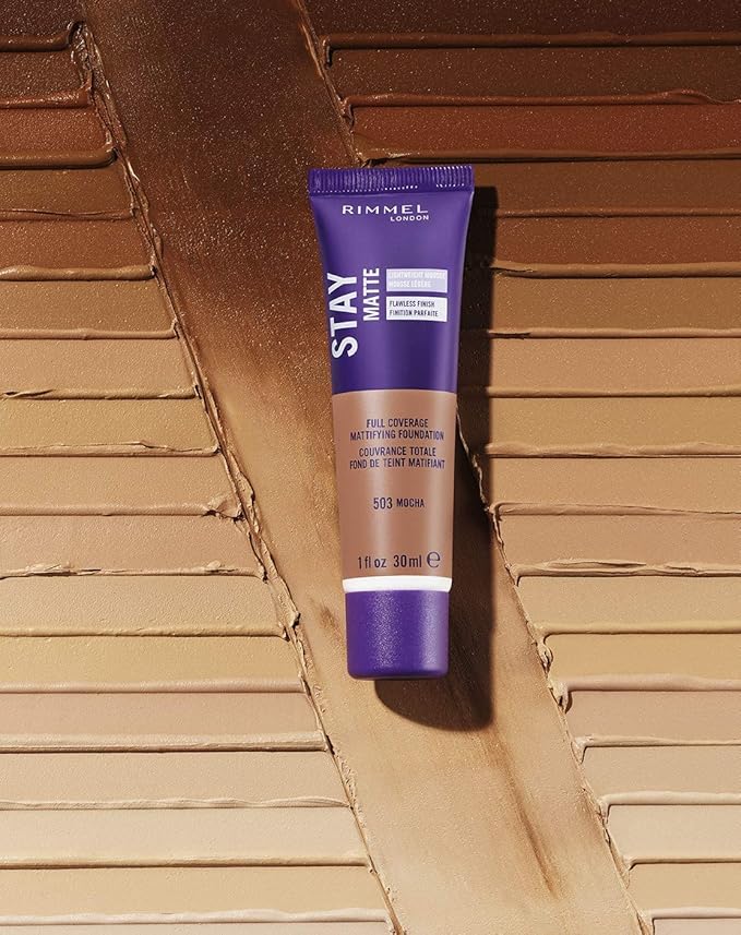 Rimmel London Stay Matte Liquid Mousse - 203 True Beige - Foundation, Lightweight, Shine Control, Oil-Free, 1oz-VivaGrace Women
