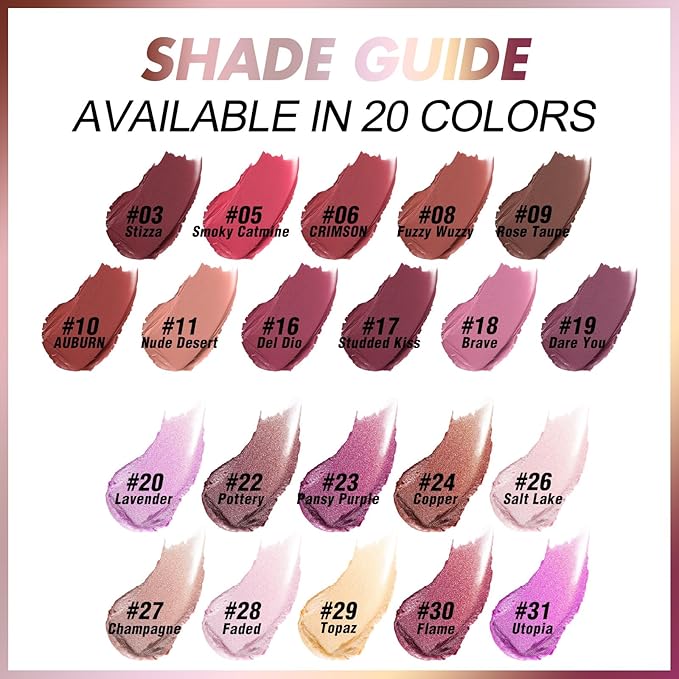 FOCALLURE Ultra Chic Matte Lipstick,Rich Vitamin E Lip Crayon,Lightweight Matte Color without Drying or Fading,Long Lasting Waterproof Lips Makeup,AUBURN-VivaGrace Women