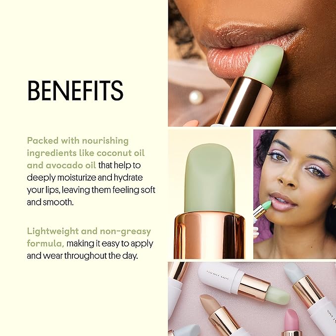 Winky Lux Matcha Lip Balm, Lip Balm with Coconut Oil, Vitamin E and Caffeine, Winky Lux Lip Balm and Lip Moisturizer, Clear Lip Balm-VivaGrace Women