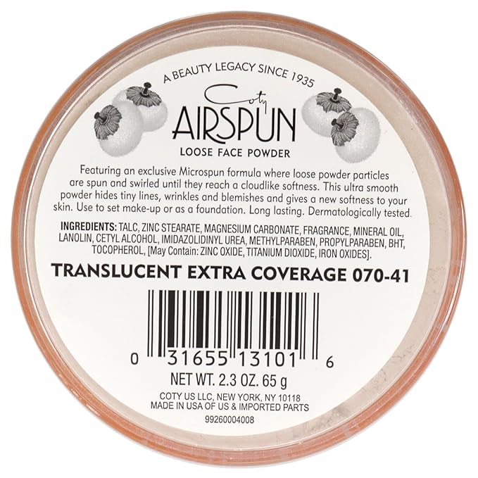 Coty Airspun Face Powder, Translucent Extra Coverage, 2.3 Ounce, Pack of 1-VivaGrace Women