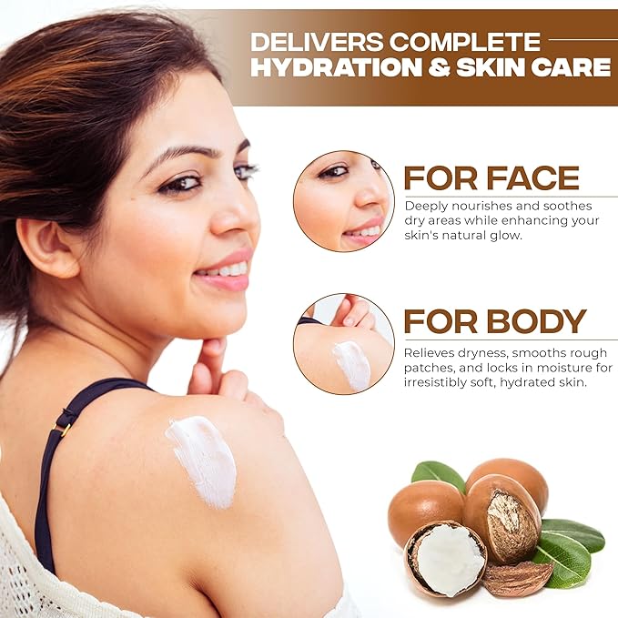 AZMERA Handcrafted Whipped Shea Body Butter – Luxurious Vanilla Bean Scented Moisturizer for Dry, Sensitive Skin, Argan Oil & Vitamin E – Vegan, Non-Greasy Skincare – 8.82 oz-VivaGrace Women