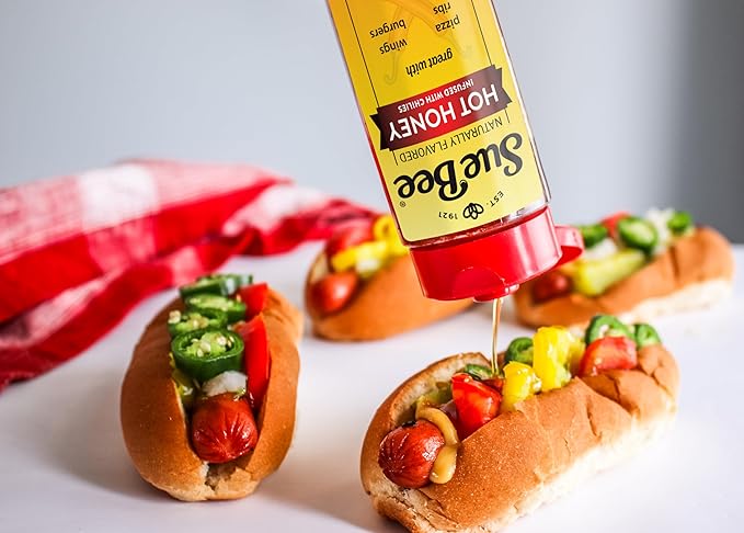 Sue Bee Naturally Flavored Hot Honey Chili Infused For Ribs, Wings, Burgers, 12 oz-VivaGrace Women