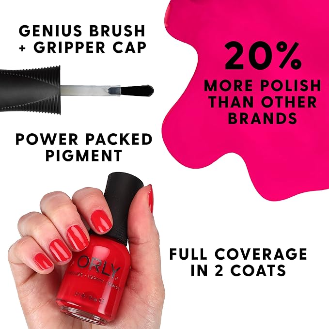 Orly Neon Nail Polish Colors for Summer | Bright Colors and Confetti Toppers for Summer Neon Nails | 0.6fl oz (Coral Crush, 0.6 fl oz)