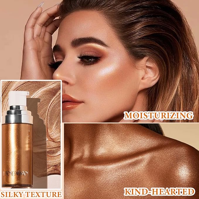 Body Luminizer Liquid Illuminator, Bronze Gold, Skin Foundation Concealer, All Skin Types-VivaGrace Women