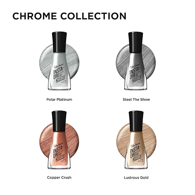 Sally Hansen Insta-Dri, Lustrous Gold, Quick Dry, Long Lasting, Opaque, Metallic Gold Nail Polish