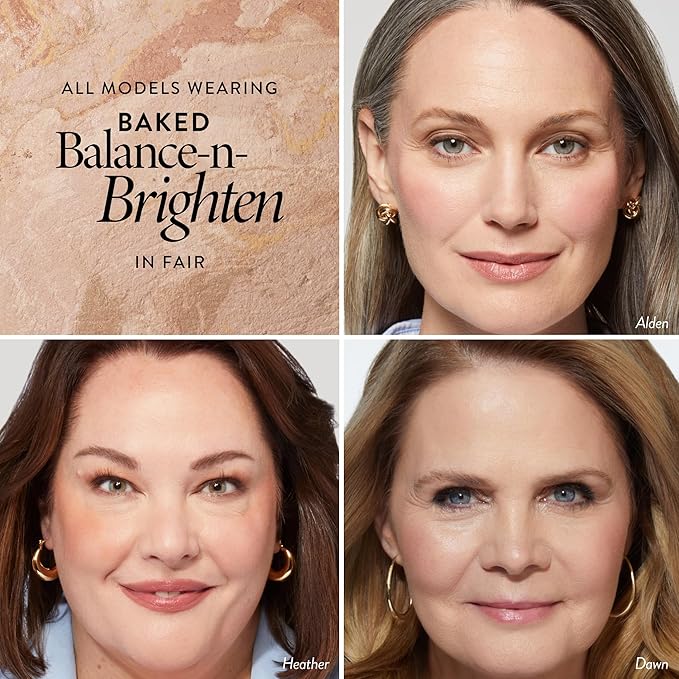 LAURA GELLER NEW YORK Award-Winning Baked Balance-n-Brighten Color Correcting Powder Foundation - Fair - Buildable Light to Medium Coverage - Demi-Matte Natural Finish-VivaGrace Women