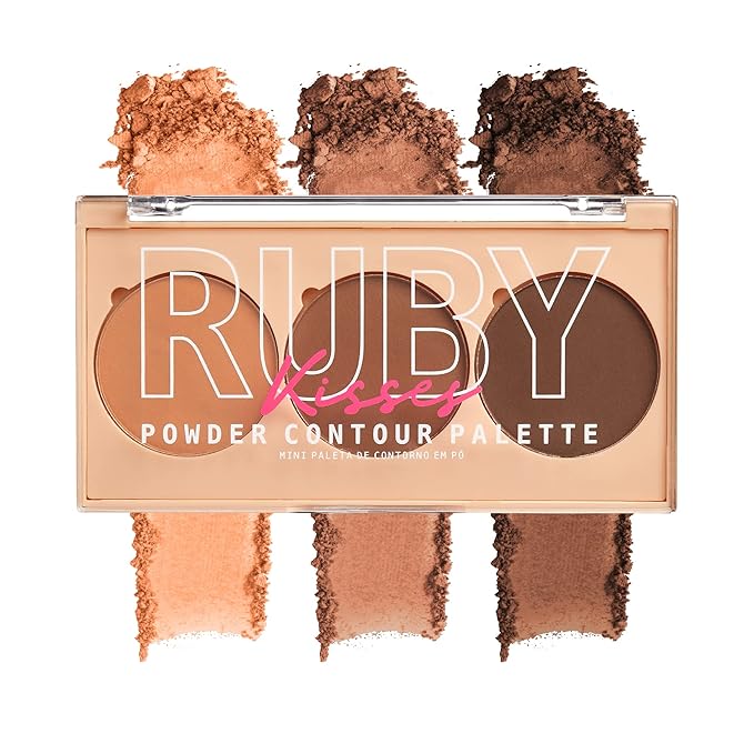 Ruby Kisses Contour Palette 3-in-1 Contour, Conceal, Highlight All-In-One Mini Palette, Long-Lasting, Easy to Blend Powder Contour Palette for All Skin Type-VivaGrace Women