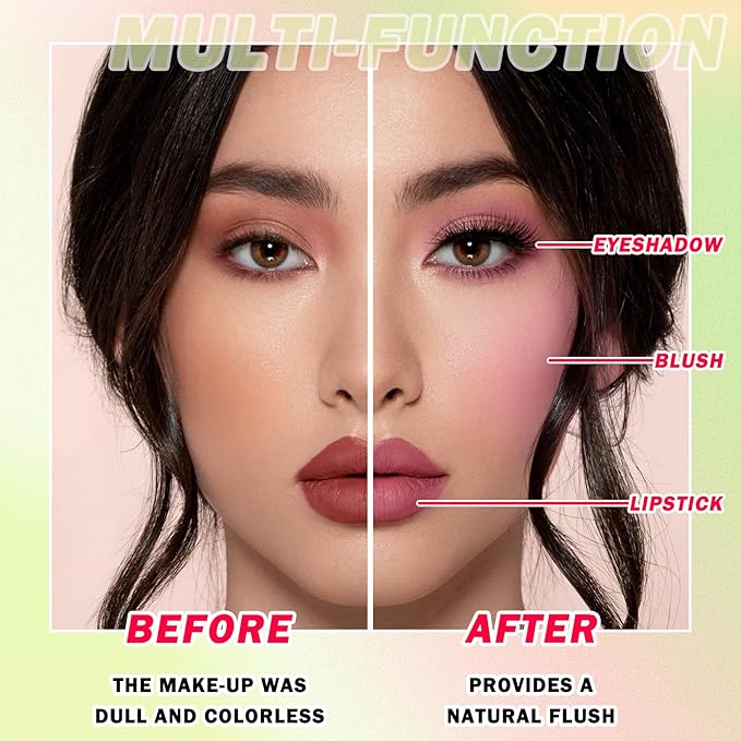 Multi-Use Cream Blush Stick,Soft Smooth Makeup Blush Stick for Cheeks Lips & Face,Waterproof Long Lasting Blendable Lightweight Face Blush Stick Matte Makeup for All Skin Types-VivaGrace Women