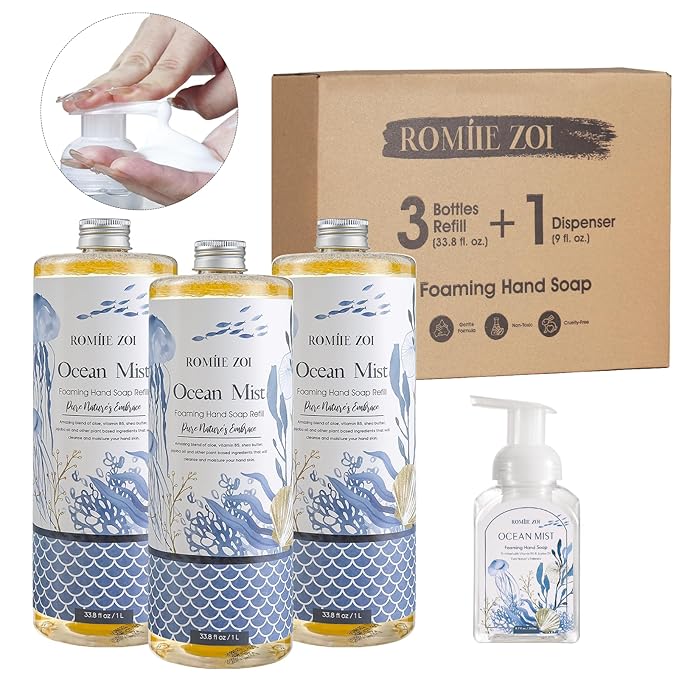 Fragrance Ocean Charm Foaming Soap Refill Gift Set, 3-Pack, Gentle & Moisturizing, Great Gift for Mom