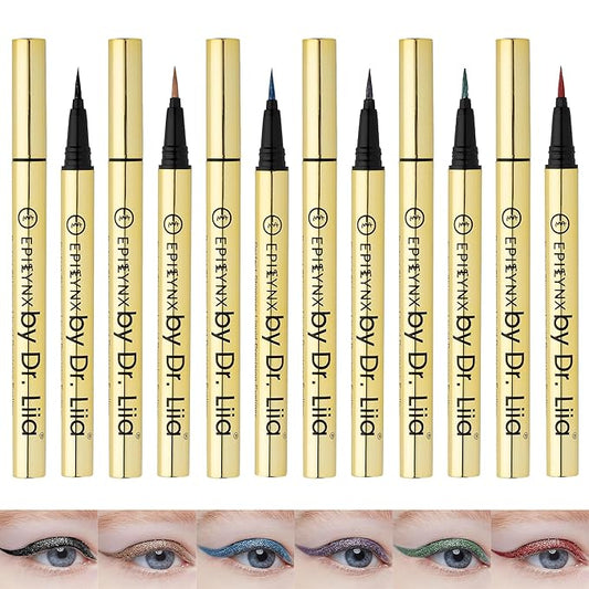 Waterproof Eyeliner - Smudge-Proof Liquid Eyeliner Pen with Precision Tip for Smooth, Long-Lasting Application - Vegan, Hypoallergenic & Gluten-Free Eye Liner - 6 Shades 2mL each Gift Set-VivaGrace Women