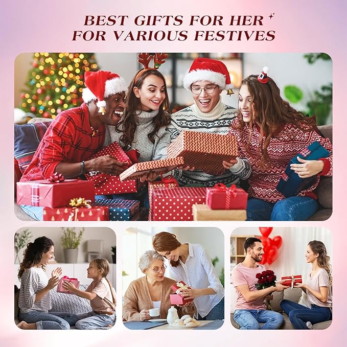 Microcurrent Facial Device, 3 Modes Red Light Therapy for Face and Neck, Skin Care Facial Massager Perfect Gifts for Women Men(Gold)-VivaGrace Women