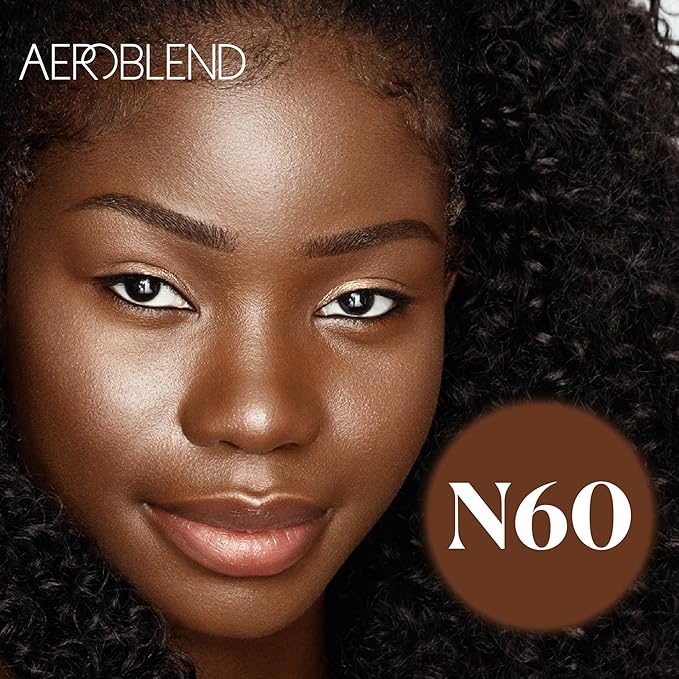 AEROBLEND Airbrush Foundation Makeup (N60) Professional, Water-Based, Buildable, Long-wearing, For all skin types, 1 oz-VivaGrace Women