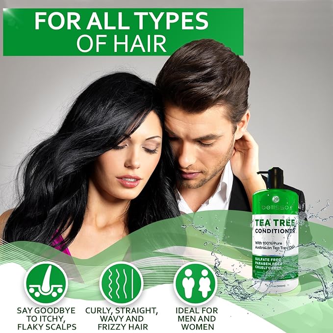 Tea Tree Oil Conditioner - Sulfate and Paraben Free - Anti Dandruff Treatment for Itchy, Dry Scalps - Ideal for Women and Men with Oily Hair and Scalp Buildup-VivaGrace Women