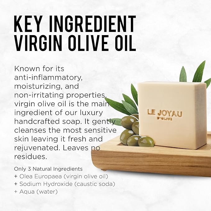 THE GOLD COLLECTION from Le Joyau d’Olive | All Natural | Chemical-Free 5 month cured Soap | Twice Milled & Infused with Essential Oils | For Face and Body |Handcrafted Following Ancestral Technique