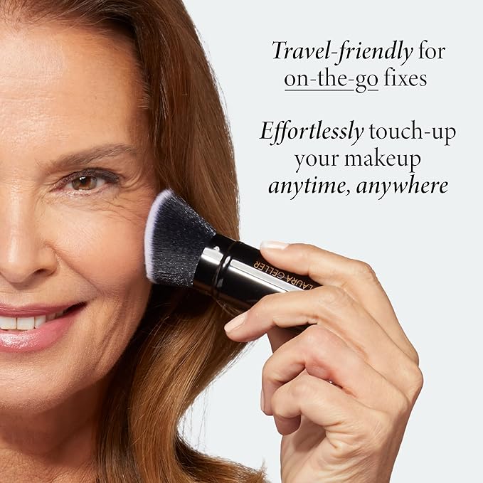 LAURA GELLER NEW YORK Ready-n-Radiant Kit (3 PC) - Baked Bronze-n-Brighten, Fair + Spackle Super-Size Skin Perfecting Primer, Champagne Glow + Retractable Angled Kabuki Brush-VivaGrace Women