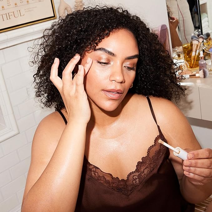 FLOWER BEAUTY By Drew Barrymore Get Real Serum Concealer - Brightens Skin + Blurs Blemishes - Hydrating Serum- Almond-VivaGrace Women