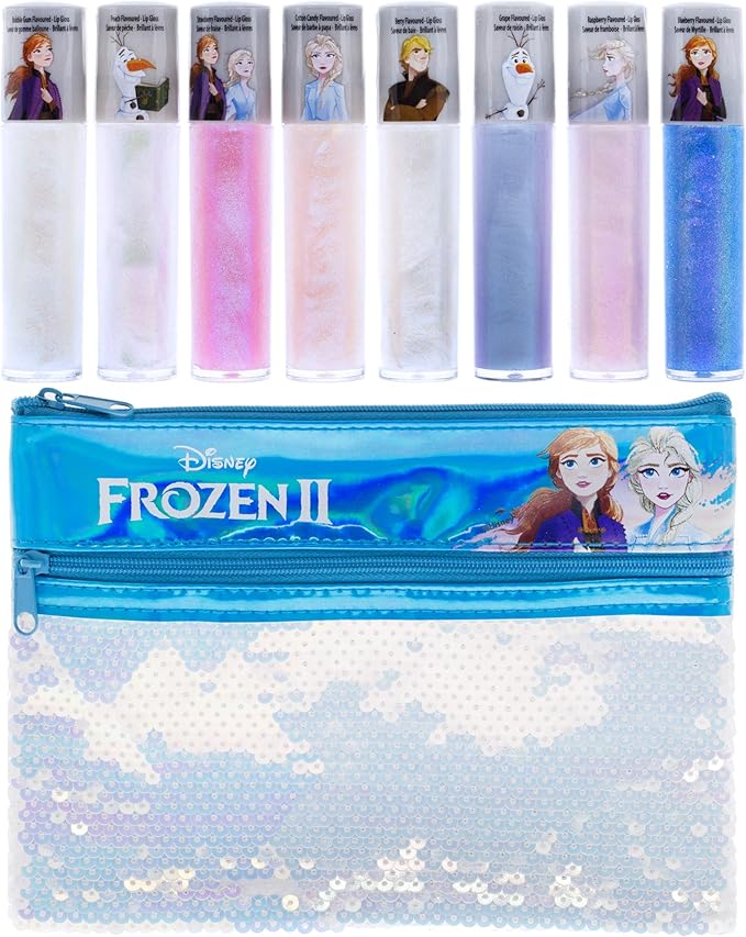 Townley Girl Disney Frozen 2 Anna and Elsa Lip Gloss Set with Sequin Bag, Ages 3+ (9 Pcs)-VivaGrace Women