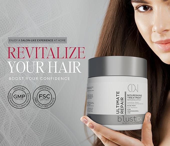 Ultimate Repair Mask with Collagen & Keratin for Damaged Hair - Hydration Deep Treatment for Dry Hair - Frizz Control & Nourishment Mask with Bamboo & Avocado Oil 500Ml-VivaGrace Women