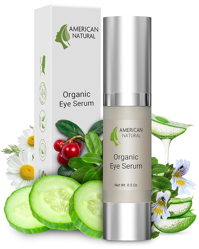 Blend Organic Eye Serum For Bags Under Eyes - Dark Eye Circle Remover with Eyebright Extract - Under Eye Serum For Dark Circles and Puffiness - Anti Aging Eye Cream For Women (0.5Oz)-VivaGrace Women