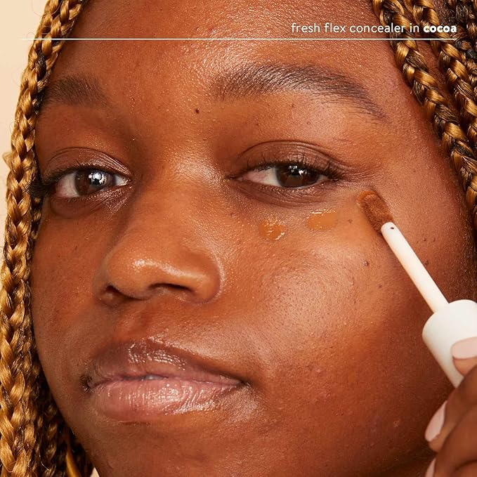 Honest Beauty Fresh Flex Concealer with Niacinamide + Vitamin E + Hyaluronic Acid | Vegan + Cruelty free | Cocoa, 0.17 fl oz-VivaGrace Women
