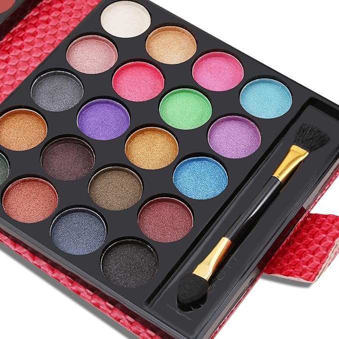 Boobeen All in 1 Makeup Palette kit - Colorful Eye Shadow Palette, Lip Gloss, Blush and Contour Powder to Define Face Shape, with Mirror&Brush, Make Up Gift for Women-VivaGrace Women