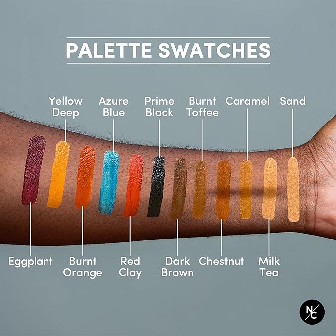 12 Color Dark Flesh Tone Alcohol Activated Makeup Palette Kit - Includes Alcohol Activator and Moisturizing Remover - Waterproof Makeup for Professional Makeup Artists-VivaGrace Women