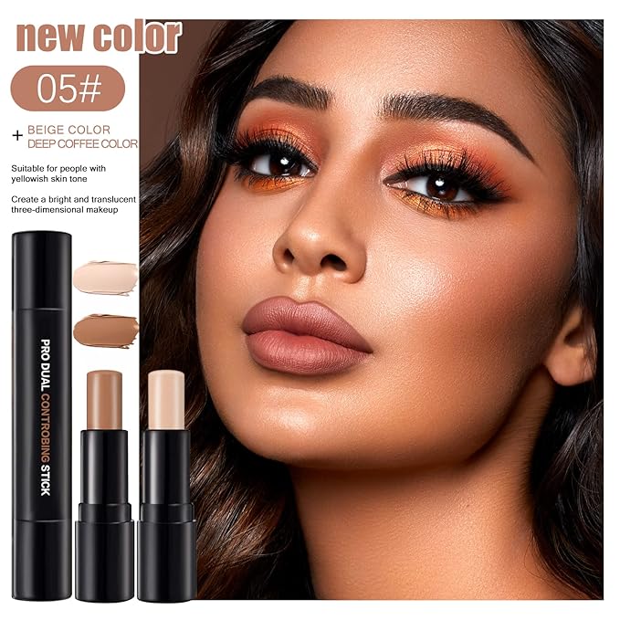 Double-End Contour Highlighter Stick Contour Stick, Face Highlighter, Contour Makeup Contouring Sticks Cream Concealer (5)-VivaGrace Women