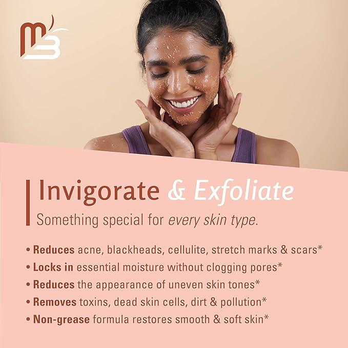 Himalayan Salt Scrub, Face, Foot, and Body Exfoliator with Collagen and Stem Cells, Exfoliating Scrub for Toning, Cellulite, and Skin Care by M3 Naturals