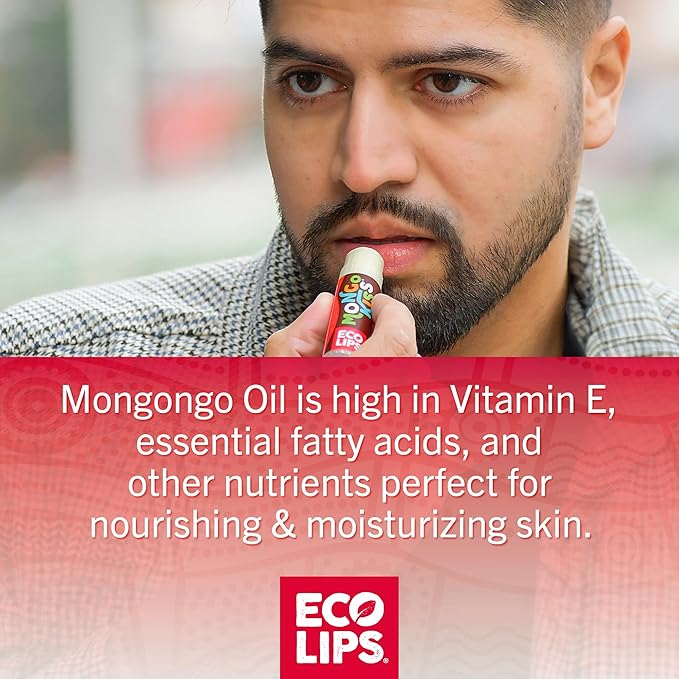 Mongo Kiss Organic Lip Balm 6-Pack by Eco Lips 100% Organic Beeswax & Cocoa Butter Lip Care with Mongongo Oil - Soothe & Moisturize Dry & Cracked Lips - Made in USA. (Pomegranate, Yumberry, Blood Oran-VivaGrace Women