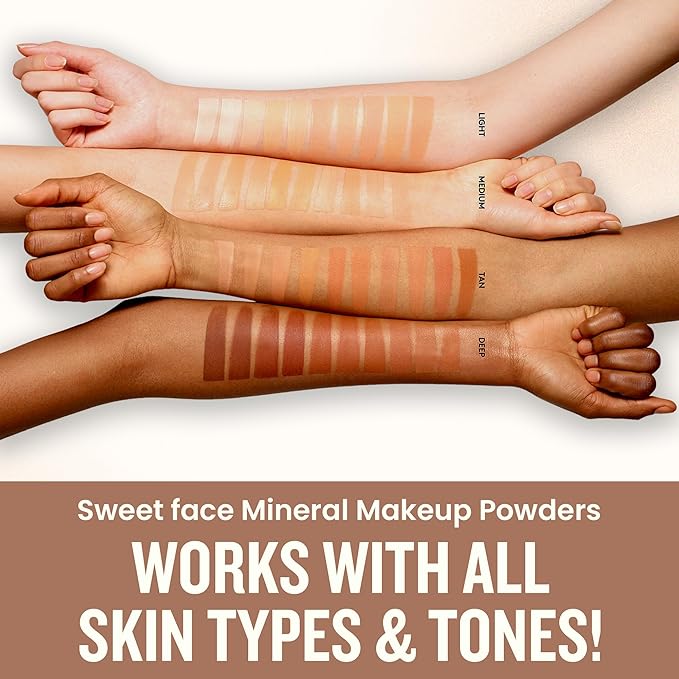 Foundation Powder Refill (COCOA) (1 Ounce Bag) By Sweet Face Minerals, Lightweight Mineral Loose Makeup Powder with SPF 20, Full Coverage Flawless Finish, Talc-free, Cruelty-Free, Refillable Pouch-VivaGrace Women