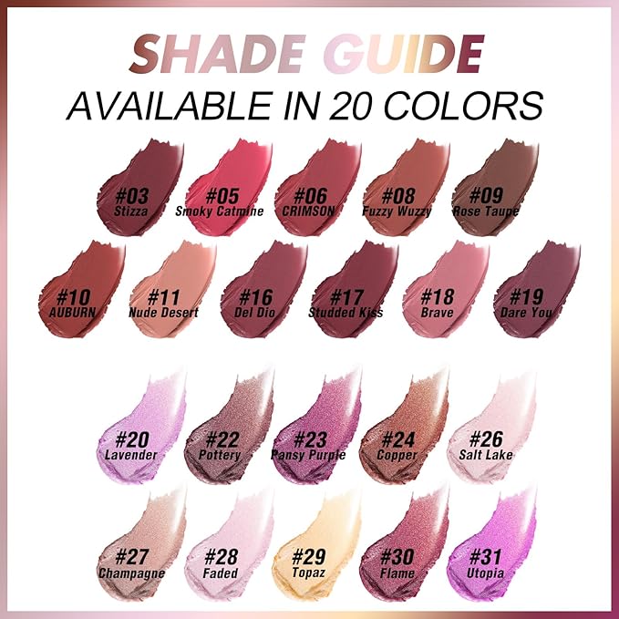 FOCALLURE Ultra Chic Matte Lipstick,Rich Vitamin E Lip Crayon,Lightweight Matte Color without Drying or Fading,Long Lasting Waterproof Lips Makeup,DEL RIO-VivaGrace Women