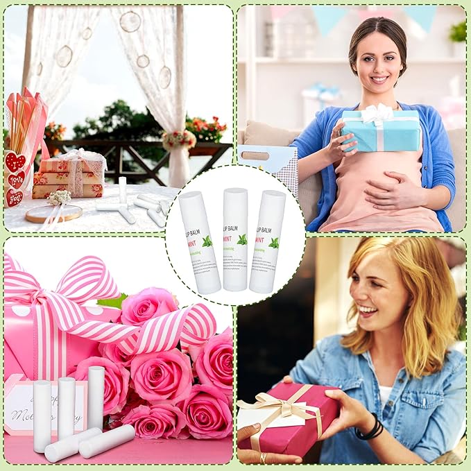 Demissle 150 Pcs Unlabeled Lip Balm Bulk Chapped Stick Blank Mini Lip Balm Gifts Moisturizing Lip Balms Favors for Women Homeless Wedding Bridal Shower Favors Baby Shower Guests Favors(Mint)-VivaGrace Women