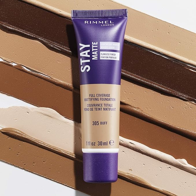Rimmel London Stay Matte Liquid Mousse - 203 True Beige - Foundation, Lightweight, Shine Control, Oil-Free, 1oz-VivaGrace Women