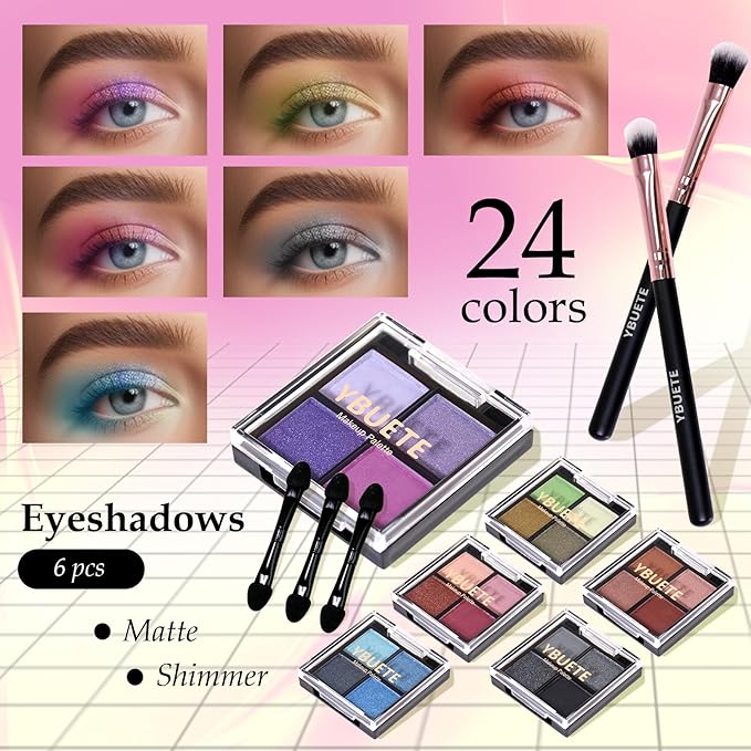Makeup Set for Girls Teens Women, Makeup Kits for Teen, Makeup Gift Set for Beginners Teenagers, Travel Makeup Kit with Eyeshadow Blusher Contour Foundation Mascara Eyeliner Cosmetic bag-VivaGrace Women