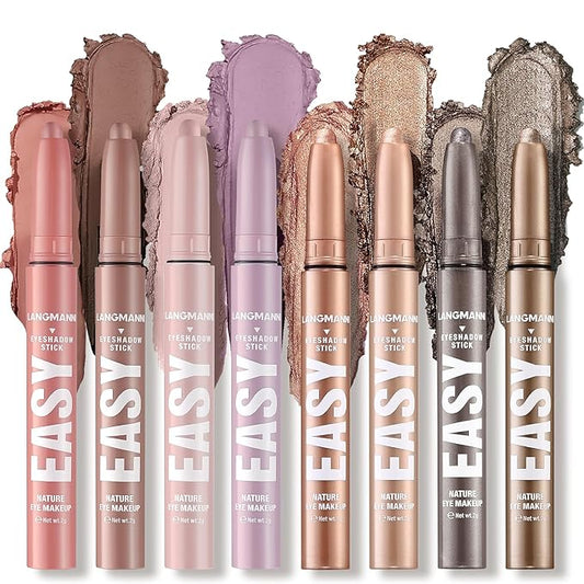 Jolilab Eyeshadow Stick Set, 8 Colors Matte Professional Bright-Colored Contouring and Highlight Eyeshadow Stick, Cream Waterproof Long Lasting High Pigmented Eye Shadow. (8, Set G)-VivaGrace Women