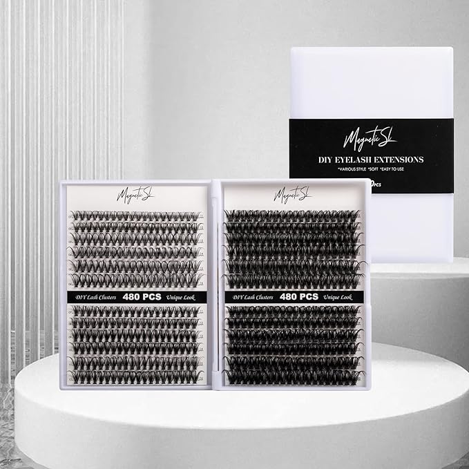 Lash Clusters 480 Clusters 60D 80D Thick Eyelash Extension 30D 40D Individual Eyelashes D Curl 11-20mm False Eyelash Multi-Style DIY Lash Extensions for Beginners(30D-80D-D, 11-20MIX)-VivaGrace Women