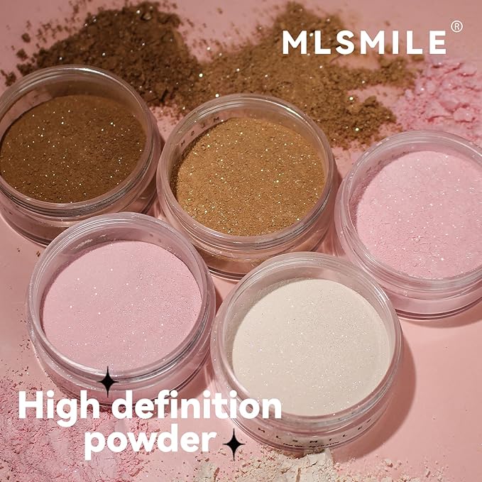 AKARY Pink Translucent Setting Powder, Shimmer Finishing Powder Oil Control for Long Lasting Makeup, Lightweight Loose Powder Waterproof Makes Skin Downy, Blurring Powder for All Skin Tones, 02-VivaGrace Women