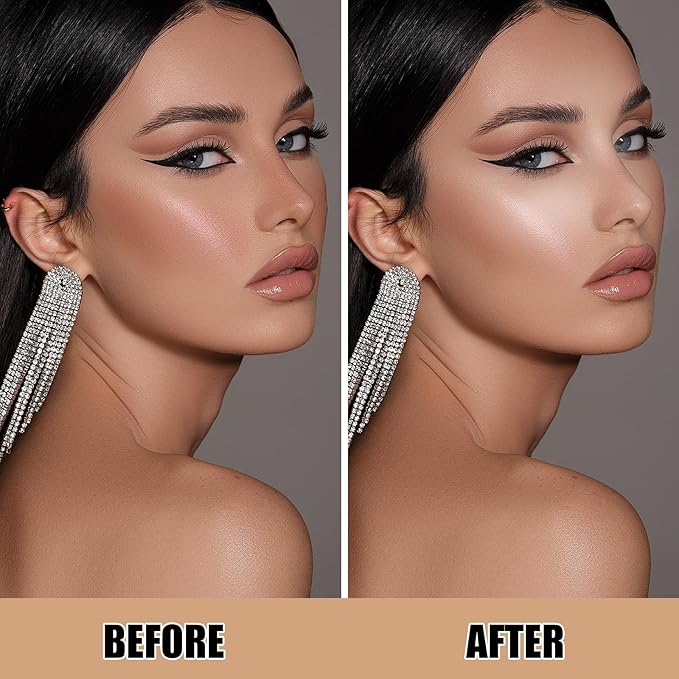 Beige Glittering Face Palette,Stereo for Face Retouching, Eye Shadow Highlighting Shadow Finish Palette, Natural,Low Saturation Makeup Contour Face Palette-VivaGrace Women