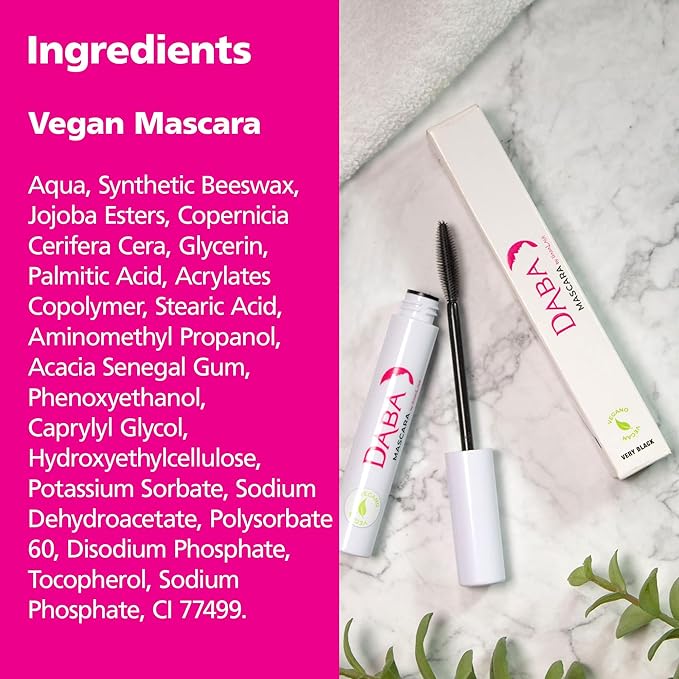 DABALASH Vegan Combo – Professional Eyelash & Brow Growth Serum + Gentle Vegan Mascara – Promotes the Appearance of Naturally Longer, Fuller & Thicker Lashes + Brows – 0.18 oz & 0.3 oz