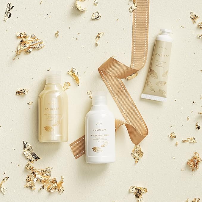 Thymes Perfumed Travel Set and Beauty Bag - Contains Body Wash, Body Lotion & Hand Cream - Goldleaf-VivaGrace Women