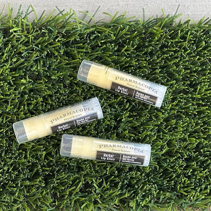 Pharmacopia Chamomile Tangerine Vegan Lip Elixir - Nourishing Vegan Herbal Lip Balm with 100% Natural and 70% Certified Organic Ingredients, 0.25 Oz, Pack of 3-VivaGrace Women