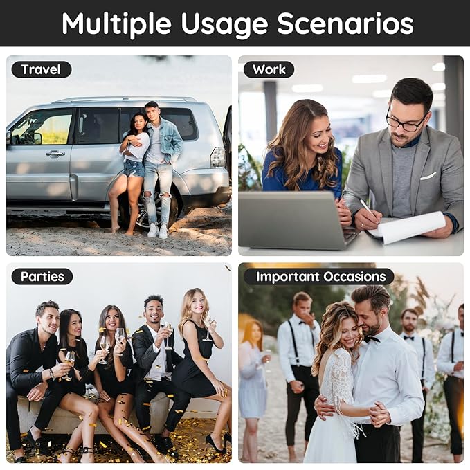 Segbeauty Glass Perfume Bottles, 5 Pack 10ML Refillable Mini Perfume Bottle Travel, Portable Leak-proof Square Spray Pump Bottle Atomizer Dispensing Containers with Lids for Fragrance Essential Oil-VivaGrace Women