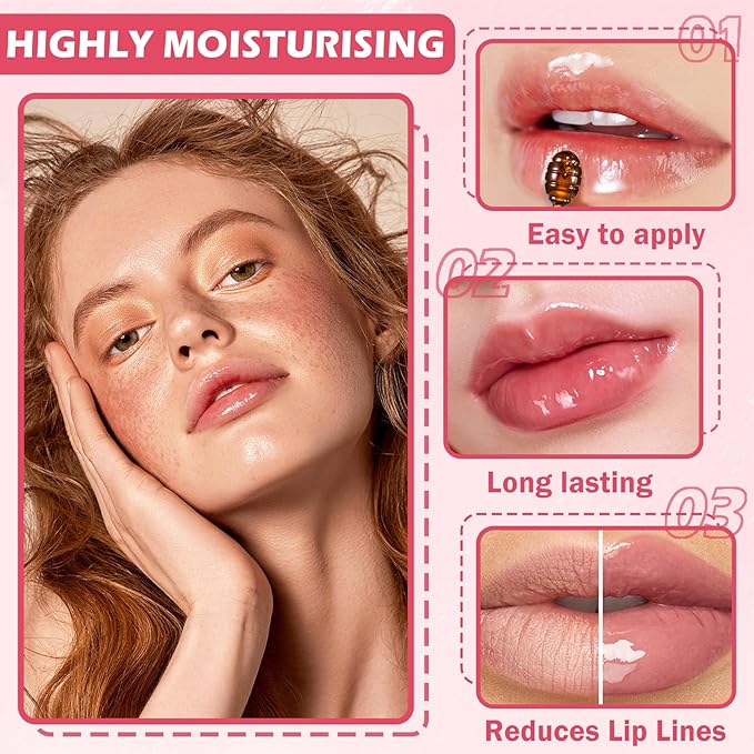 NVLEPTAP 3PCS Bee Lip Balm Honey Pot Honey Lip Balm Strawberry Honey Cherry Lip Sleeping Mask Moisturizing Hydrating Lip Care Products Honey Pot Lip Balm with Stick-VivaGrace Women