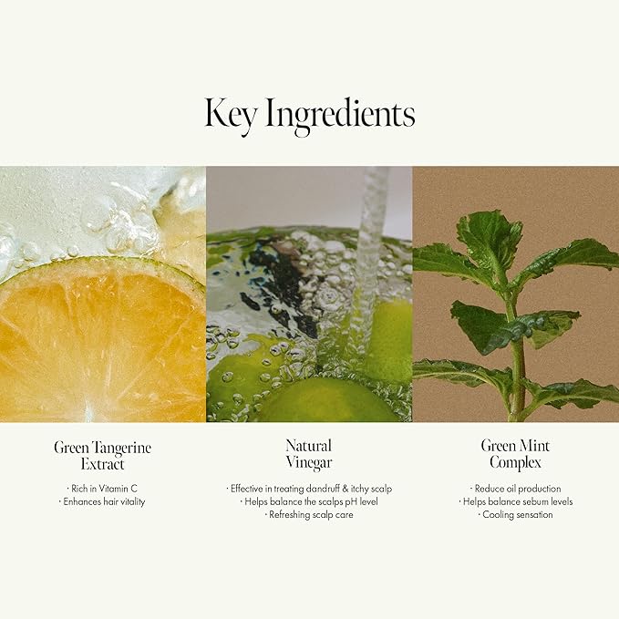 Lime Sunday Refresh Hair Vinegar with Vitamin C, Vinegar, Green Mint for Deep Cleansing Oily Scalp and Reducing Oil Production, Lime Citrus Scent, Silicone, Sulfate & Paraben Free (200ml / 6.76 fl.Oz)-VivaGrace Women