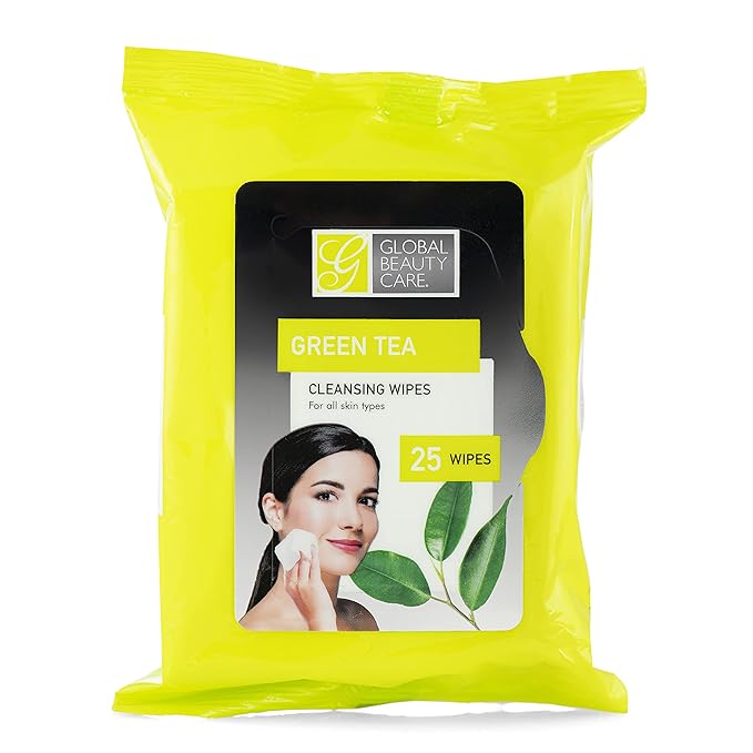 Global Beauty Care Bulk Cleansing Wipes Premoistened 4 Pack of Green Tea Cleansing Cloths Makeup Removal Wipes - Great For Travel Toiletries - 100 ct.(4-Pack)