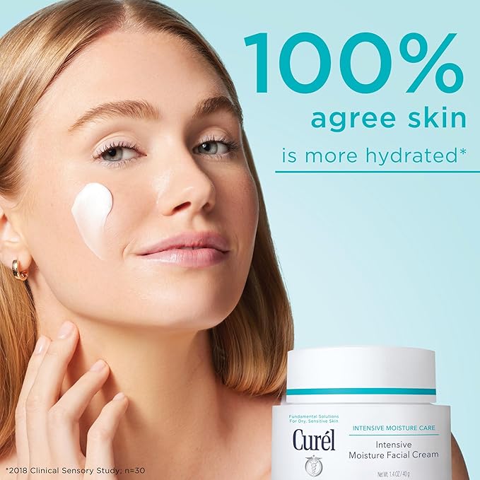 Curel Japanese Skin Care Intensive Face Moisturizer Cream, Hydrating Face Lotion for Dry to Very Dry Sensitive Skin, Anti-Aging, Fragrance-Free, Anti-Wrinkle Japanese Skin Care, 1.4 Oz-VivaGrace Women
