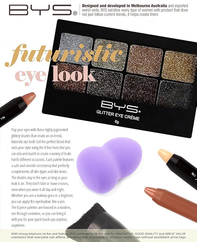 BYS Glitter Gel Makeup Palette 8 shades - Razzle Dazzle-VivaGrace Women