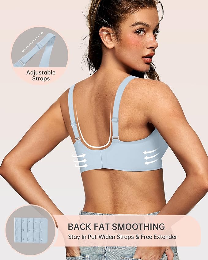 OEAK Womens Deep V Bras Wireless Comfortable Bra Supportive No Underwire Bras Tshirt Push Up Bralettes Plunge Seamless Bra-VivaGrace Women