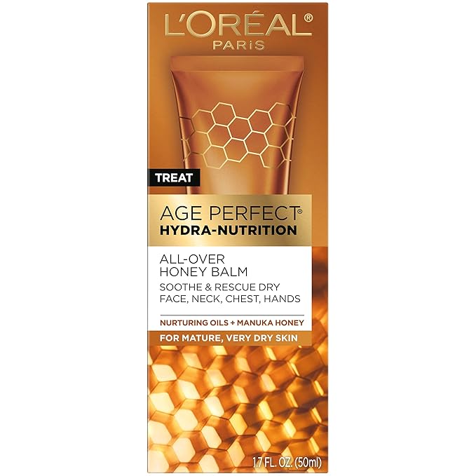 L'Oreal Paris Skincare Age Perfect Hydra-Nutrition All-Over Balm with Manuka Honey Extract and Nurturing Oils, to Soothe and Rescue Dry Skin, Paraben Free, 1.7 oz.-VivaGrace Women